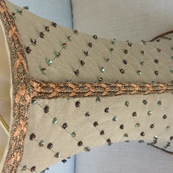 Fabric with Beads & Sequins Lamp Shade 10" Long - Picture 6 of 8